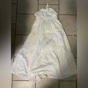 Universal Thread White Strapless Tiered Maxi Dress